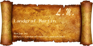 Landgraf Martin névjegykártya